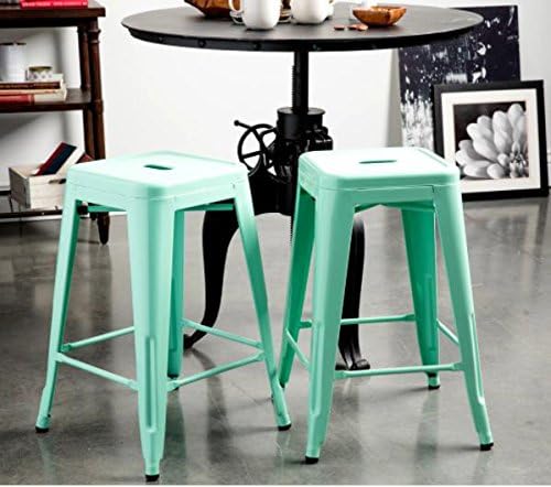 Tabouret Hint of Mint 24-inch Counter Stools (Set of 2).