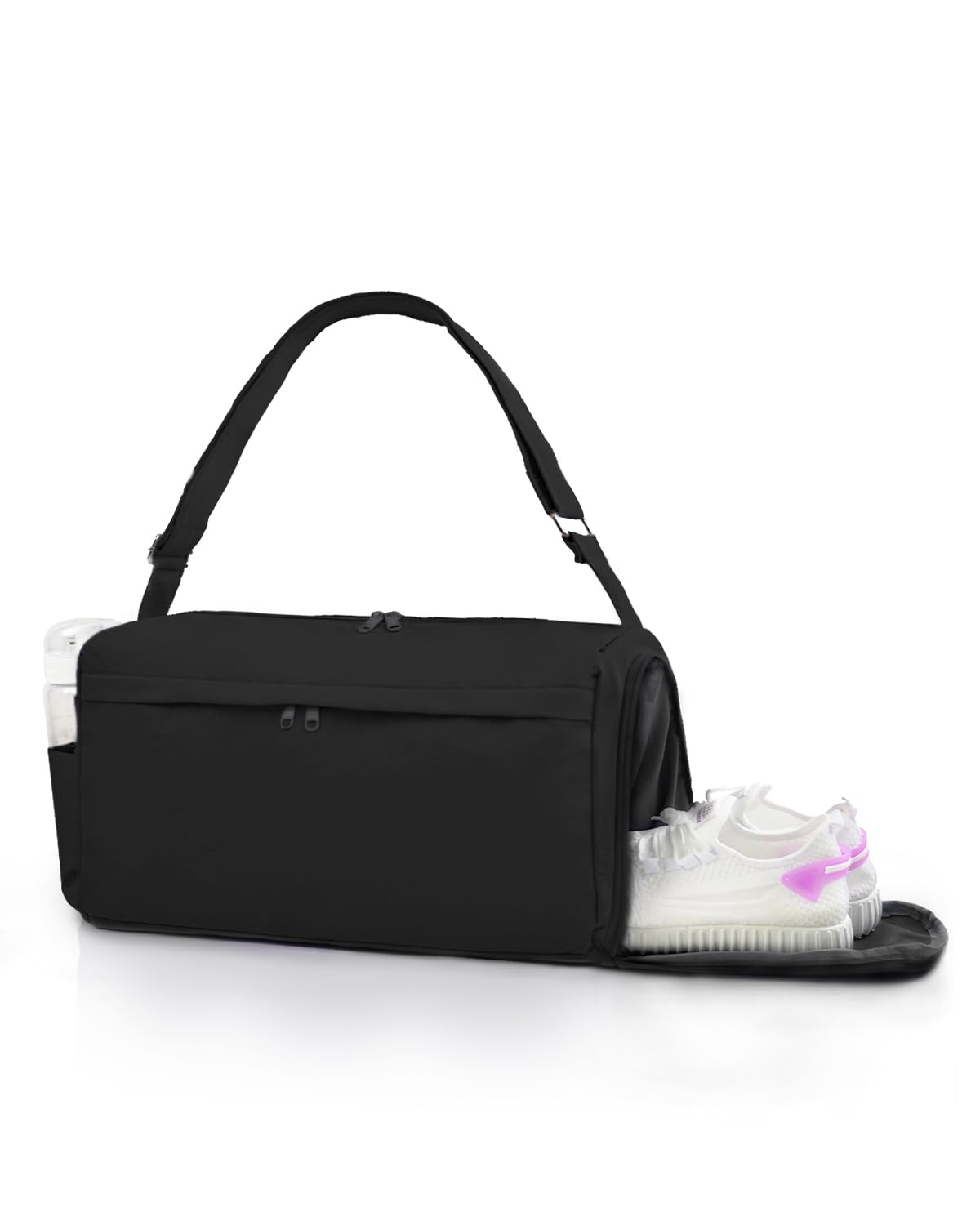 Photo 1 of Gym Bag for Women with Shoe Compartment Sports Duffle Bag Men with Wet Pocket and Bottle Pocket Lightweight for Travel Workout, Black