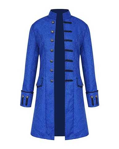 Punk Jacke Steampunk Gothic Langarm Jacke Retro Mittellang Mantel Kostüm Cosplay Uniform Für Männer