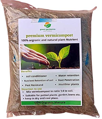 Green gardenica Organic Vermicompost Fertilizer Manure for Plants -3kg