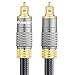 MINC Optical Digital Audio Cable 6.5 Feet - CL3 Rated.Home Theatre Fiber Optic Toslink JIS F05 Male to Male Gold Plated Metal Connectors.
