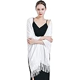 QBSM Womens Large Soft Wedding Evening Pashmina Shawls Wrap Scarfs