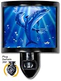 Sunlit Dolphins - Night Light by Art Plates