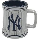 Boelter Brands Licensed MLB Sculpted 2oz SHOT GLASS Mini Mug (New York Yankees Pinstripe)