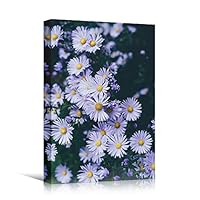 Canvas Wall Art Purple Petals Colorful Farmhouse/Country Floral Multicolor Patterns Photography - 12x18 inches