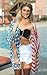 Angashion Women's American Flag Print Kimono Cover Up Tops Shirt, Flag, One Size