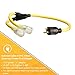 Coleman Cable 01915 3-Feet Generator Power Cord Adapter; 10/3 Splitter Y Adapter; L5-30P to (2) Lighted 5-20R