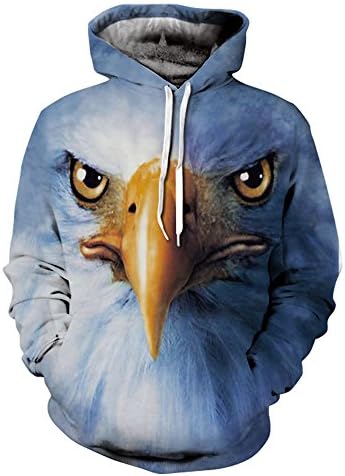 Owence Unisex Realistic 3d Digital Pullover Sweatshirt Hoodie Hooded Sweatshirt Hoodie-DX020-M