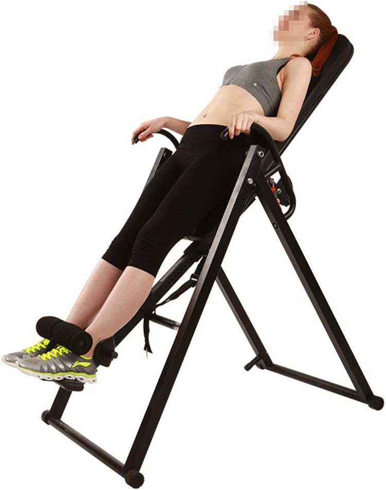 KPOON Inverted Machine Heavy Duty Inversion Table Adjustable Height And Wide Fitness Equipment Of Back Inverted Machine Turntable (Color : Black, Size : 70 * 100 * 155cm)