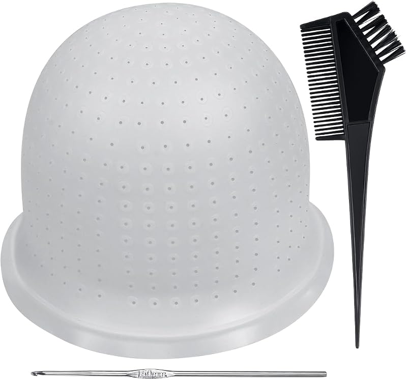 IKR Silicone Highlight Hair Cap Kit with Hook and Brush