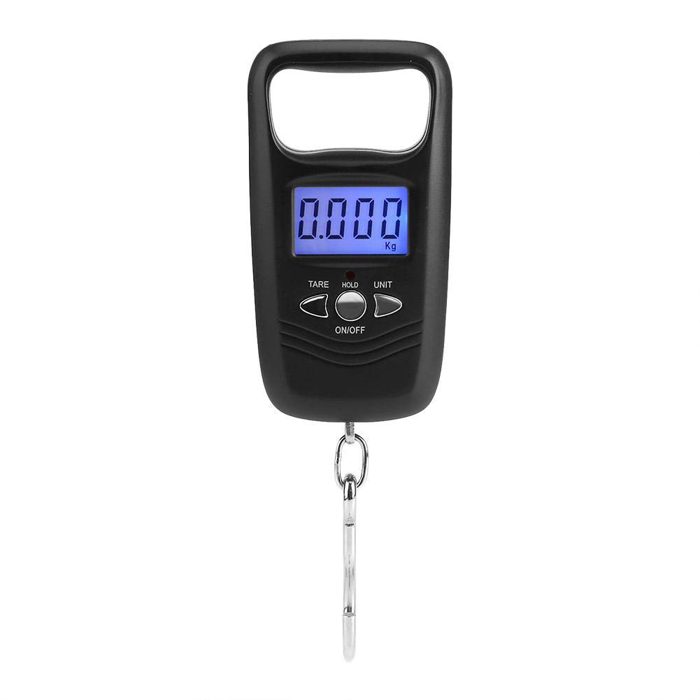 Luggage Scale, 50kg LCD Digital Hanging Scale Electronic Pocket Hook Scales with Backlight for travel family shopping fishing and other outdoor activities(Black)