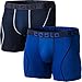 TSLA Men's Breathable Underwear, Performance Cooling Mesh Boxer Briefs, Open Fly Trunks with Pouch, No-Fly 6inch 2pack Navy/Blue, Large