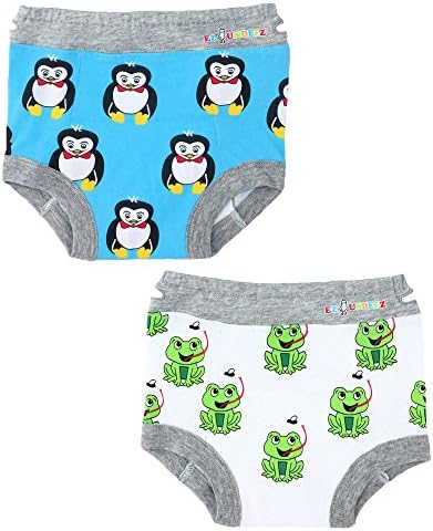 Ez Undeez Toddler Potty Training Pants with Padded Liner (2T, Penguin-Frog)