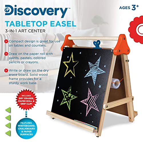 Discovery Kids 3in1 Tabletop Dry Erase Chalkboard Painting Art Easel
