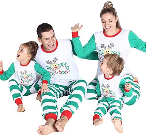 Xmas Family Matching Christmas Pajamas PJs Sets Mom Dad Children Sleepwear Kids Adult Nightwear