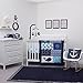 Nautica Kids Set Sail Nautical/Whale/Anchor Super Soft Double Sided Baby Blanket, Navy, Aqua, White