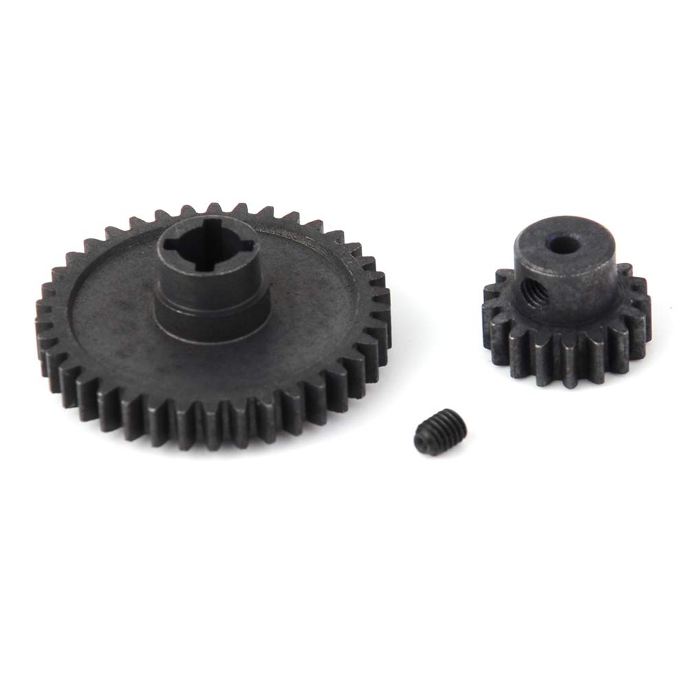 DollaTek 2-Pack Metal Differential Main Gear 42T and Motor Pinion Gear 27T Set For WLtoys A959-B A969-B A979-B K929-B 1/18 RC Car (Black)