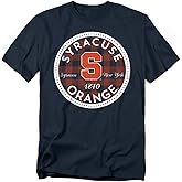 Syracuse University Official Plaid Badge Unisex Adult T-Shirt, Navy, Large