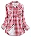 Chouyatou Women's Winter Fleece Lined Plaid Flannel Buttoned Shirt