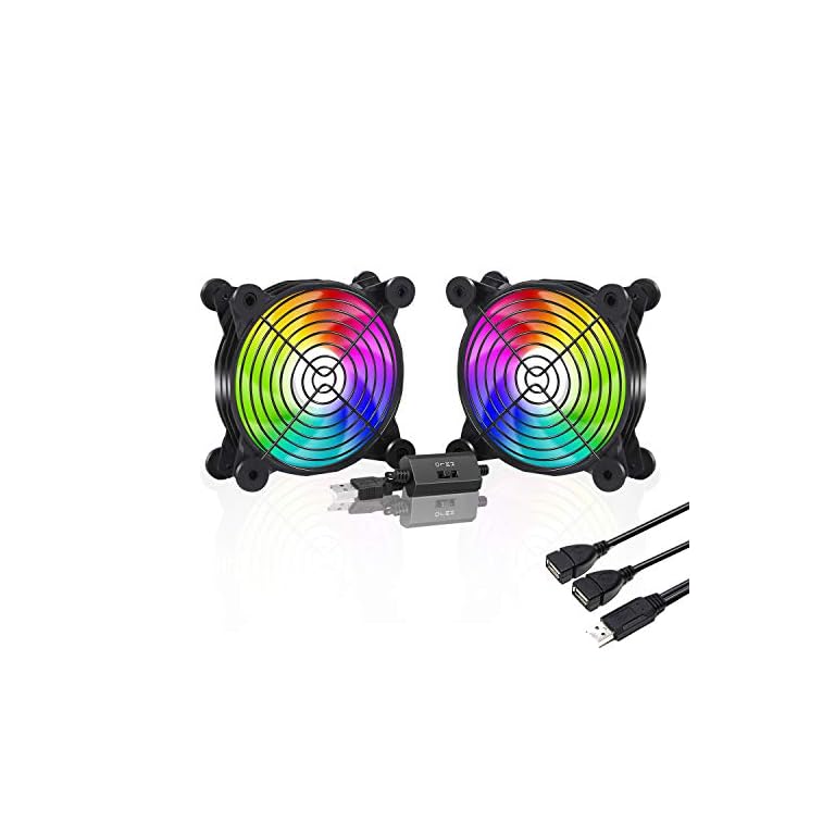 upHere U1207P-2 Ventilador USB (Control de Velocidad múltiple, LED de