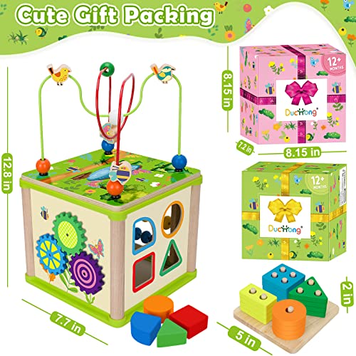 Montessori Developmental Toys for 1 Year old Boys & Girls,6in1Wooden