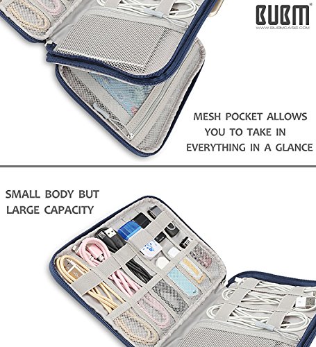 image for Travel Cables Cords Organizer,BUBM Double Layers Electronics Travel Or