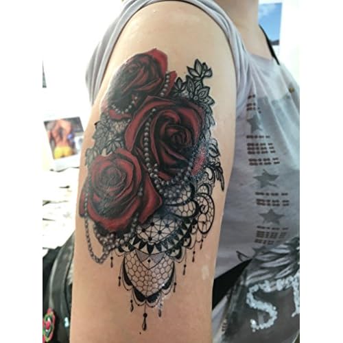 Free Shipping élégant Roses Fleurs Rouge Et Noir Flash