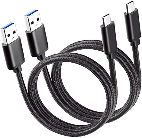 USB Type C Cable, Frerush USB C to USB 3.0 Cable 6ft Nylon Braided Fast Charger Sync Data Cord for Samsung Galaxy Note 8, Galaxy S8, S8+, MacBook, Nintendo Switch, Sony XZ, LG V20 G5 G6,HTC 10 (Black)