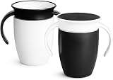 Munchkin Miracle 360 6+ Month 7oz Sippy Cups 2-Pack Black White