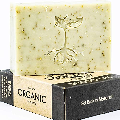 Man Soap - Handmade with Oatmeal & Essential Oils of Eucalyptus & Bergamot, All Natural Glycerin Soap Bar Made w/Organic Ingredients, Handcrafted in USA 4.7oz