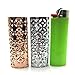 Lucklybestseller 2PCS Metal Lighter Case Cover Holder Collection Gift for BIC Full Size Lighter J6 Square Hollow-2 Color Set