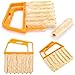 2PCS Blind Cleaner , Air Conditioner Mini Brush , Window Contacts Blade Cleaning Vertical Duster With 7 Slat Handheld Household Tool , Washable Dust Venetian Shutters For Housework , Office Yellow