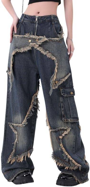 RILGOU Y2K Grunge Vintage Gothic Casual Style High Waist Straight