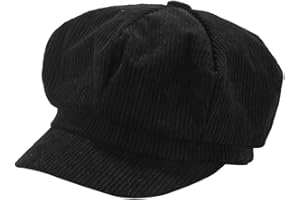 GSHLLO Womens Corduroy Caps 8 Panel Peaked Cap Vintage Newsboy Paperboy Hats Gatsby Cabbie Cap Painter Tour Hat