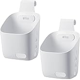 2 Pcs Plastic Hanging Basket Kitchen Storage organizer, Basket with Detachable hook, Hang it behind a door or on a railing, Over the Cabinet Door