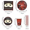 75 Piece Ninja Party Tableware Set, Including Plates,Cups,Napkins,and Paper straws,Ninja Disposable Cutlery Set,for…