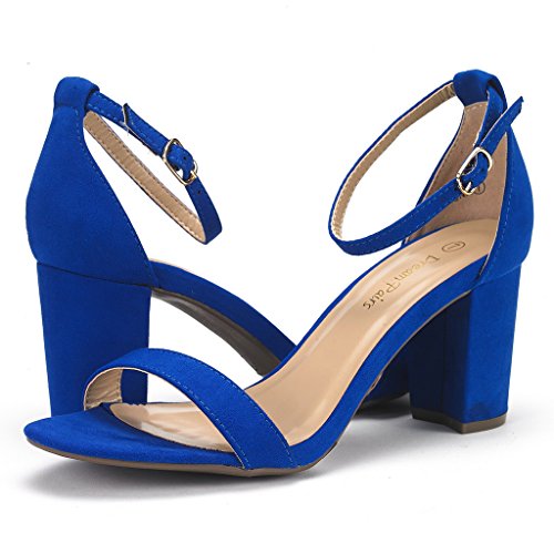 royal blue chunky heel shoes
