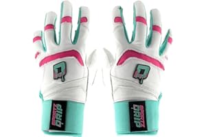 Sportz Drip Batting Gloves (White/Pink) - Genuine Leather Gloves for Baseball & Softball Players - Unisex-Youth, Unisex-Adults