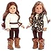 Wild Cat - 4 Piece 18 inch Doll Outfit - Faux Fur Vest, Boots, Brown Pants and Ivory Blouse - (Doll Not Included)