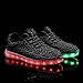 [NEW SIZE VERSION] LeoVera Men's & Women's LED Shoes Luminous Flashing Sneakers LVYZ86-Black-39