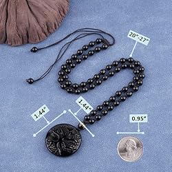 VIKCAUX Black Obsidian Necklace Tree of Life