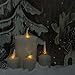 LED Lighted Rustic Reindeer, Candles & Berries Christmas Canvas Wall Art 12