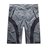 BikeAnything Men's MTB BMX Baggy Padded Mountain Bike Shorts Gray