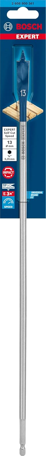 Bosch EXPERT Self Cut Speed Spade Drill Bit 13 mm 400 mm Softwood view 2