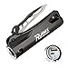 RUIMX Potable Waterproof LED Flashlight with USB Power Bank and Self Defense Folding Knife for Outdoor Camping Hiking Hunting and Emergency Using USB Cable + 18650 Battery Attached