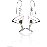 FashionJunkie4Life Hand Painted Martini Glass Earrings, Sterling Silver Ear Wires