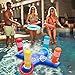 Inflatable Ring Toss Game Floating Swimming Ring with 4 Pcs Inflatable Rings for Multiplayer Water Pool Game Kid Family Pools Toys & Water Fun Outdoor Play Game Party Favors