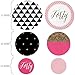 Chic 40th Birthday - Pink, Black and Gold - Birthday Party Giant Circle Confetti - Birthday Party Decorations - Large Confetti 27 Count