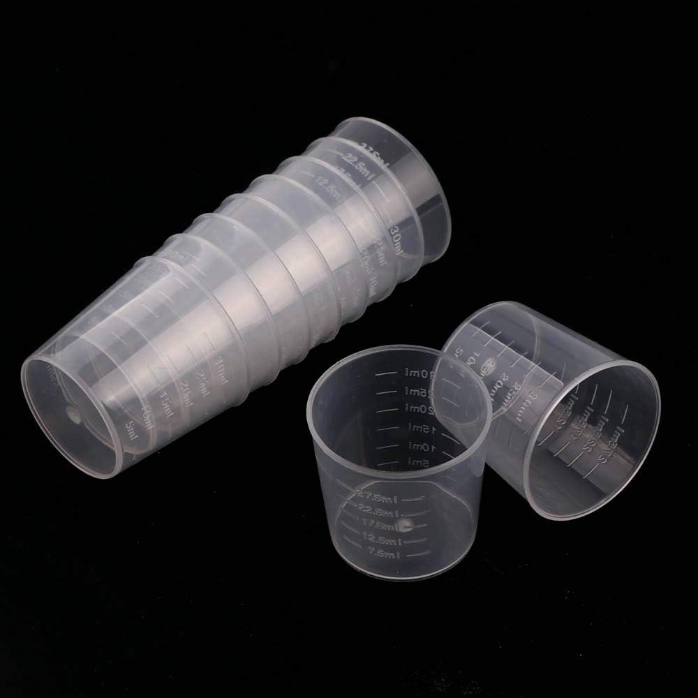 wordmouk 60 Pack 30ml Plastic Mixing Cup Measuring Cups Graduated Cups with 50 Pack Wooden Stirring Sticks Plastic Mixing Kit for Mixing Resin Paint Stain Epoxy - Image 5