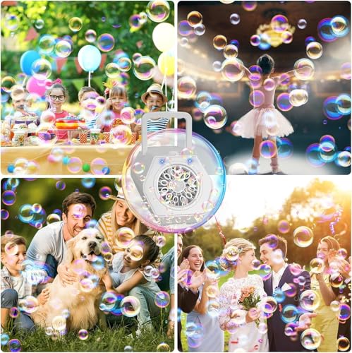 Professional Automatic Portable USB Rechargeable Bubble Machine - 10000 Bubbles/Min, 2 Speed, 240ML Tank, Bubble Toys for Kids, for Birthday/Wedding/Party/Outdoor